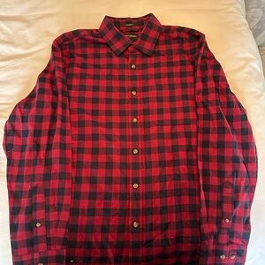 Men's Red and Blue Banana Republic Flannel